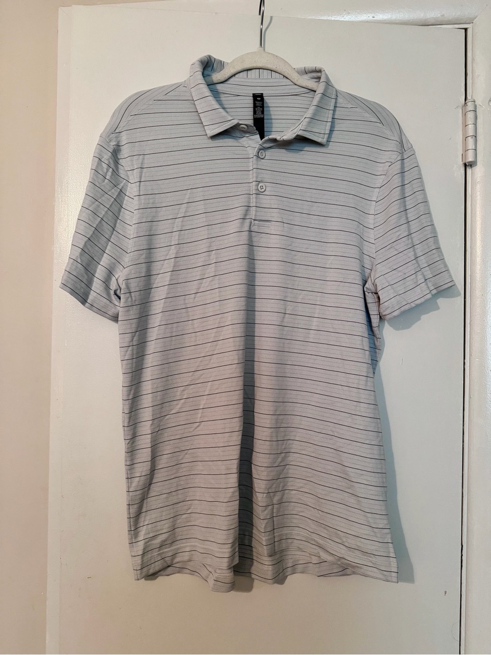 lululemon athletica Men's Light Gray Striped Polo